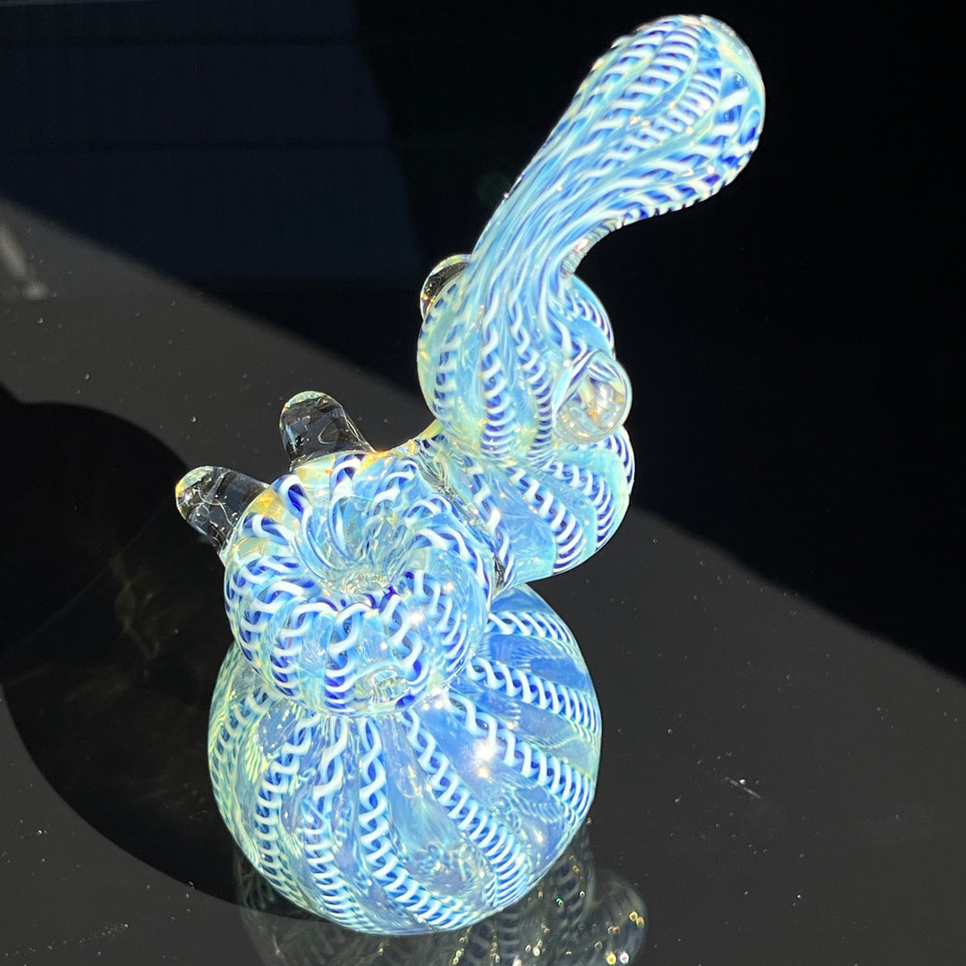 Azure Helix Bubbler Glass Pipe TG