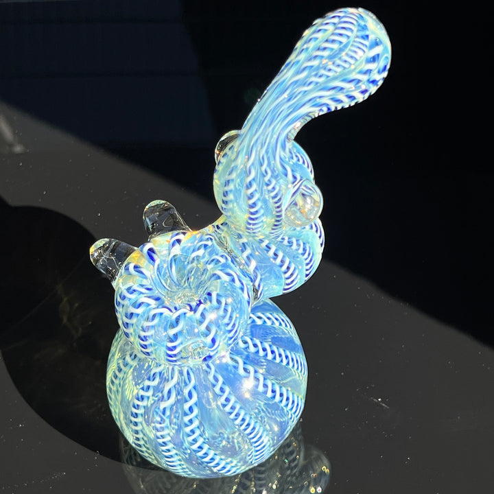 Azure Helix Bubbler Glass Pipe TG