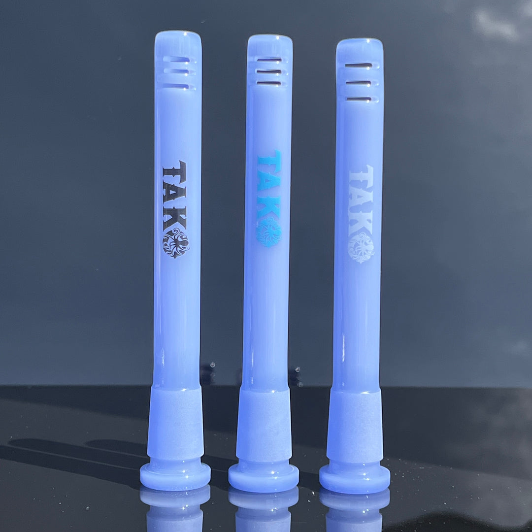 14mm Milky Blue Tako Logo Downstem Accessory Tako Glass