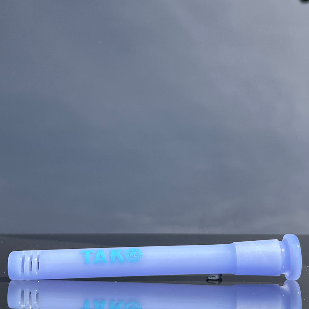 14mm Milky Blue Tako Logo Downstem Accessory Tako Glass