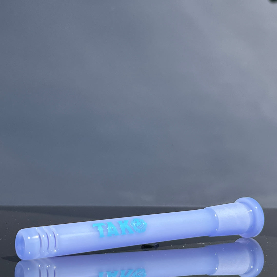 14mm Milky Blue Tako Logo Downstem Accessory Tako Glass
