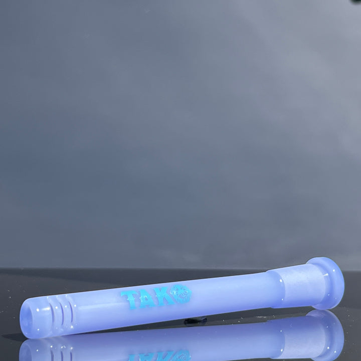 14mm Milky Blue Tako Logo Downstem Accessory Tako Glass