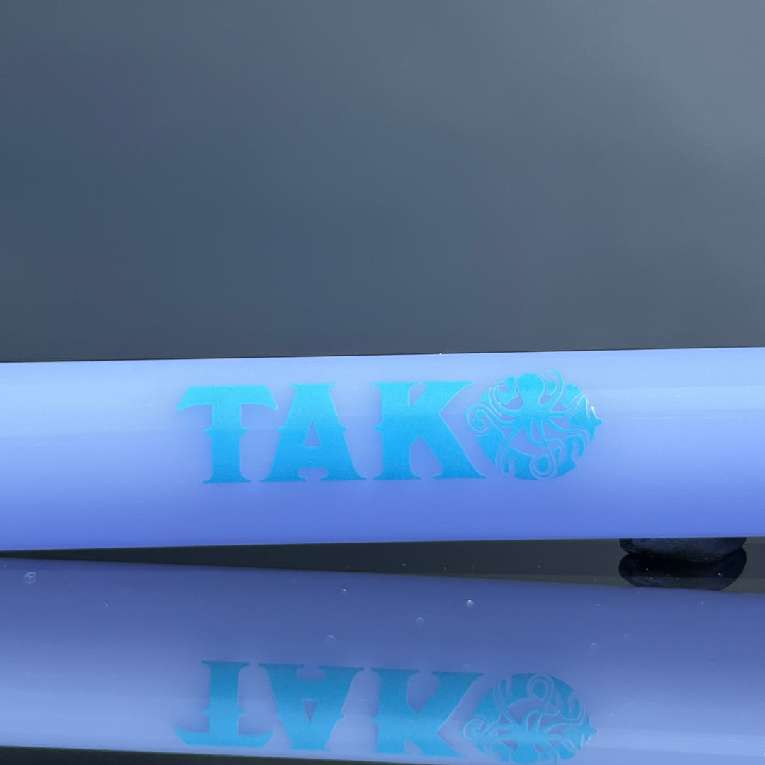 14mm Milky Blue Tako Logo Downstem Accessory Tako Glass Blue 3"