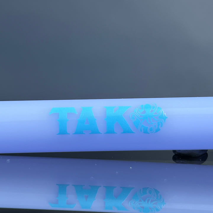 14mm Milky Blue Tako Logo Downstem Accessory Tako Glass Blue 3"