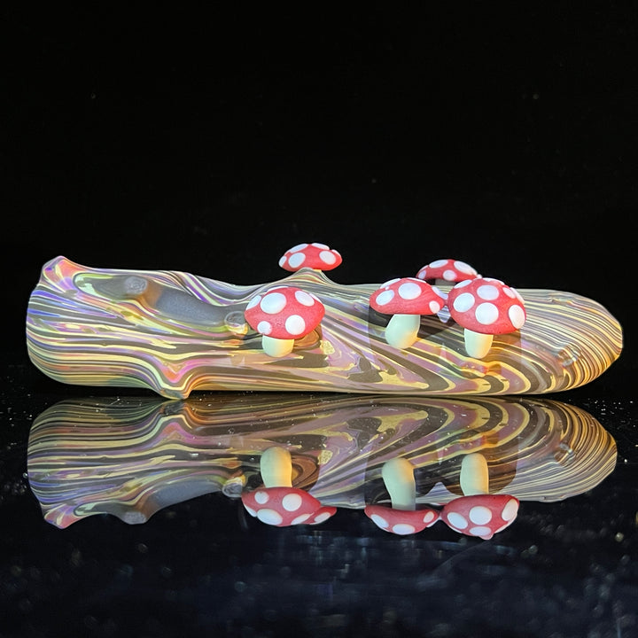 Wood Grain Mushroom Steam Roller Glass Pipe Wazoo Glass   