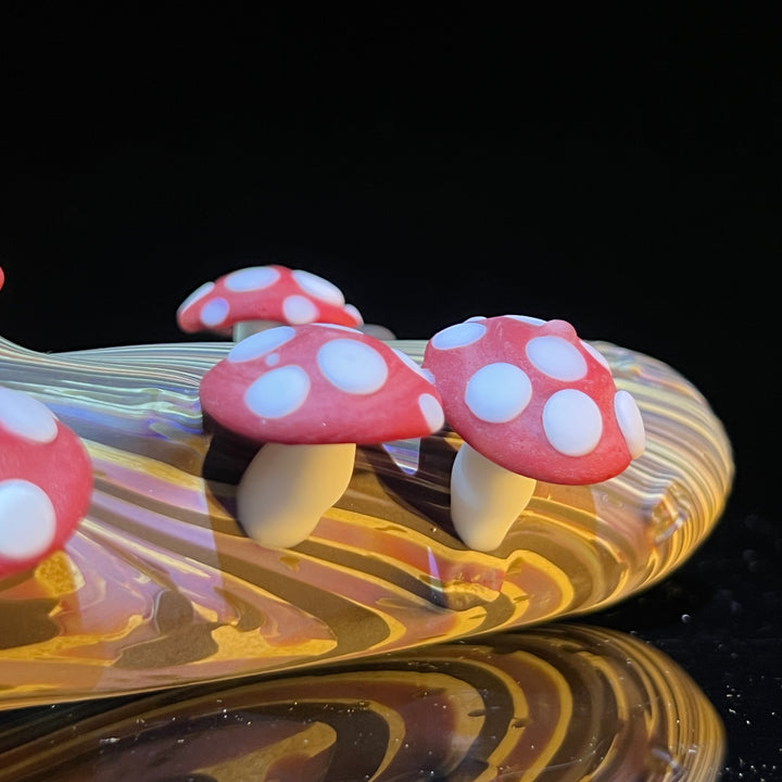 Wood Grain Mushroom Steam Roller Glass Pipe Wazoo Glass   