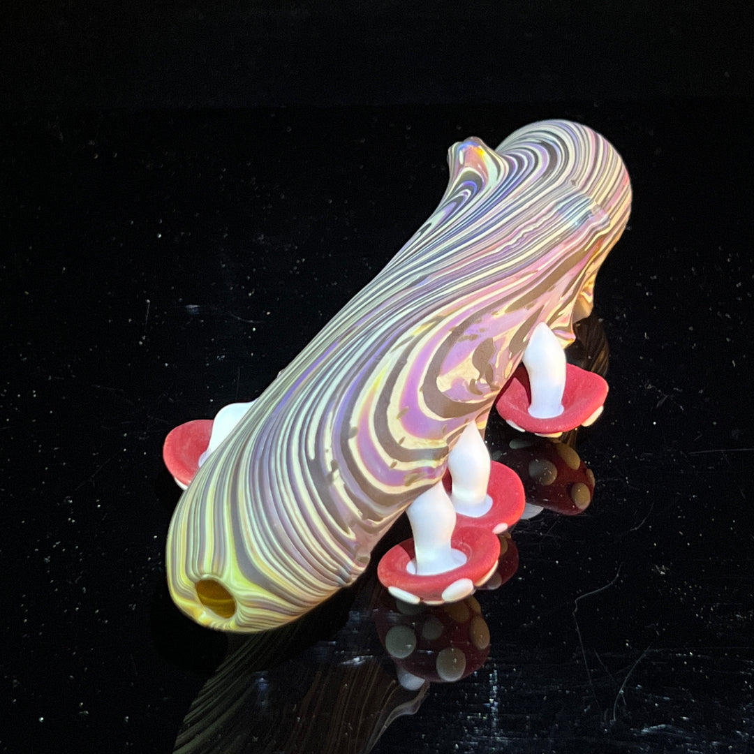 Wood Grain Mushroom Steam Roller Glass Pipe Wazoo Glass   