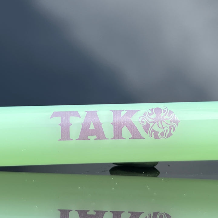14mm Milky Green Tako Logo Downstem Accessory Tako Glass Purple 3"
