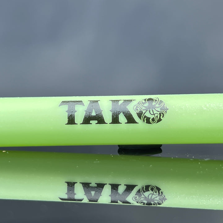 14mm Mint Green Tako Logo Downstem Accessory Tako Glass Black 3"