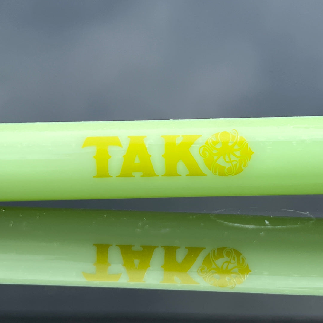 14mm Mint Green Tako Logo Downstem Accessory Tako Glass Yellow 3"