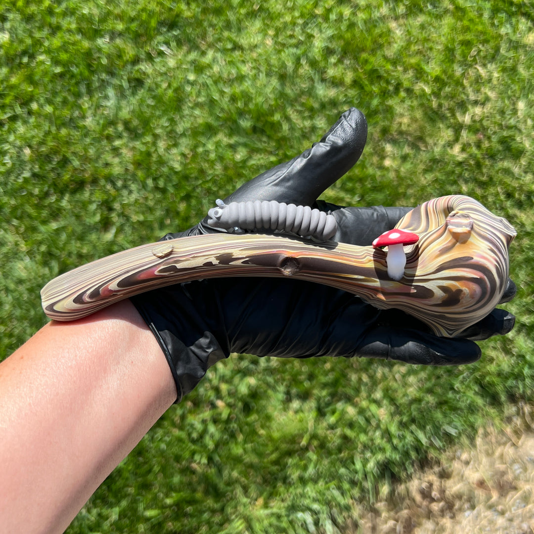 Wood Grain Caterpillar Gandalf Pipe Glass Pipe Wazoo Glass   