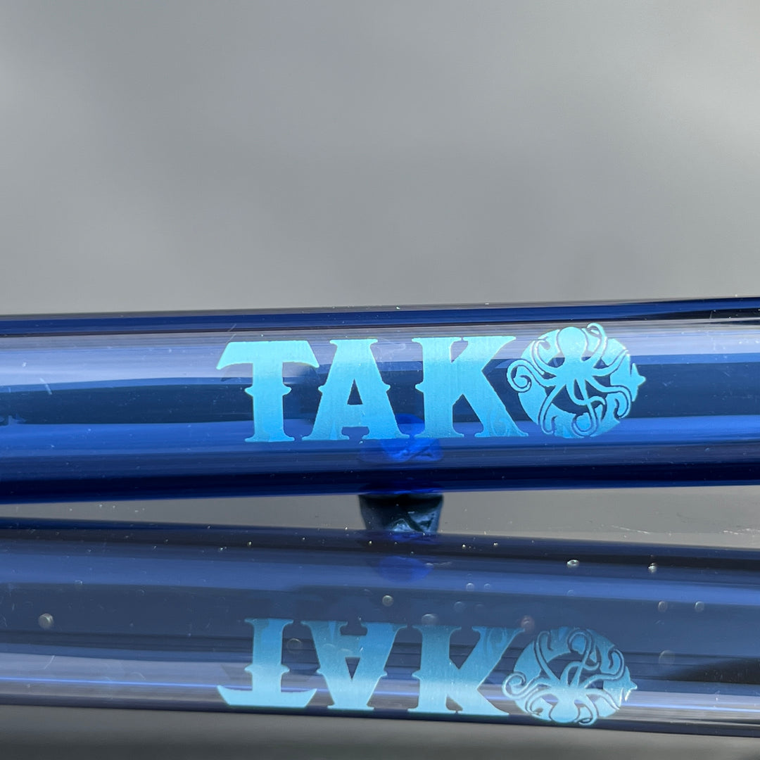 14mm Light Blue Tako Logo Downstem Accessory Tako Glass Blue 3"