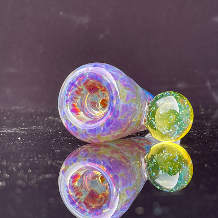 14mm Purple Ghost Pullslide With Crushed Opal Marble Accessory Tako Glass   