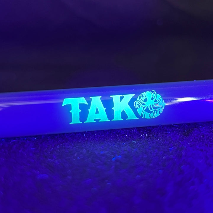 14mm Jade Green Tako Logo Downstem Accessory Tako Glass Glow In the Dark 3"
