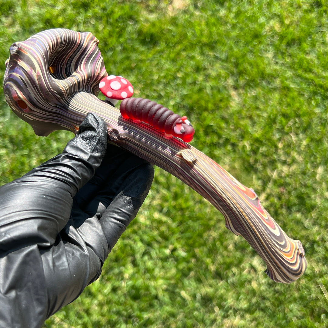 Wood Grain Caterpillar Gandalf Pipe Glass Pipe Wazoo Glass   