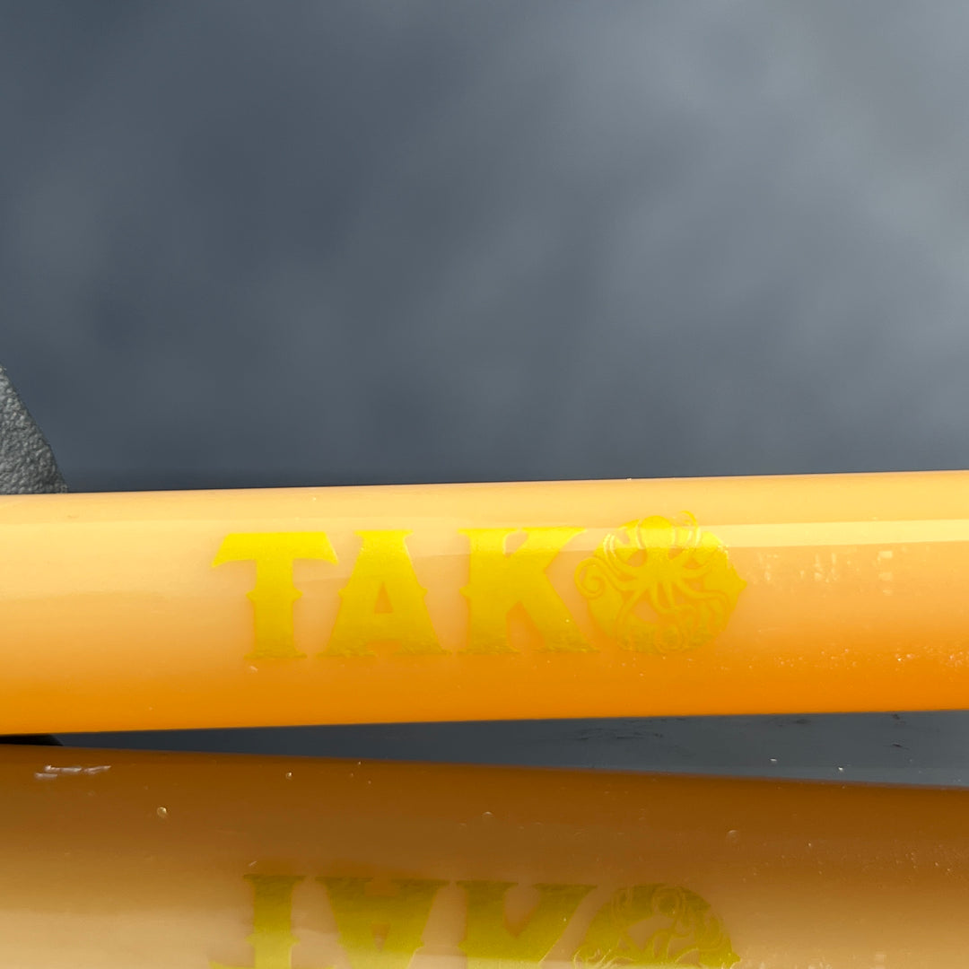 14mm Topaz Tako Logo Downstem Accessory Tako Glass Yellow 3"
