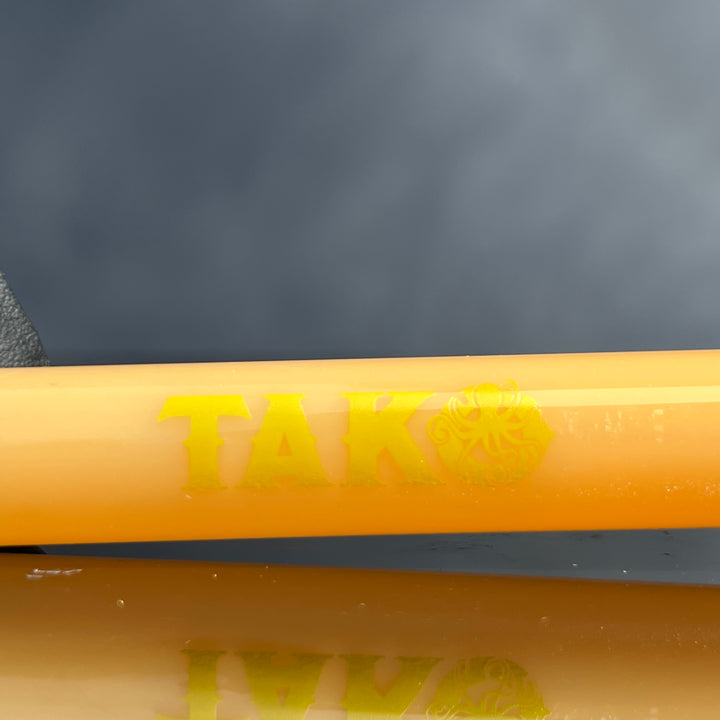 14mm Topaz Tako Logo Downstem Accessory Tako Glass Yellow 3"