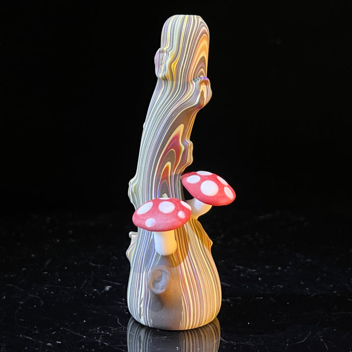 Wood Grain Mushroom Chillum Glass Pipe Wazoo Glass   