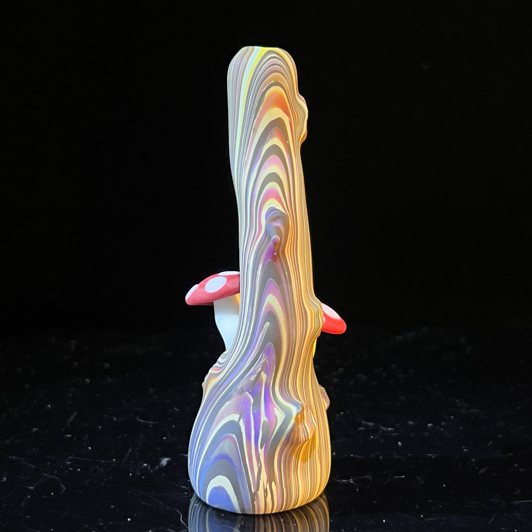 Wood Grain Mushroom Chillum Glass Pipe Wazoo Glass   