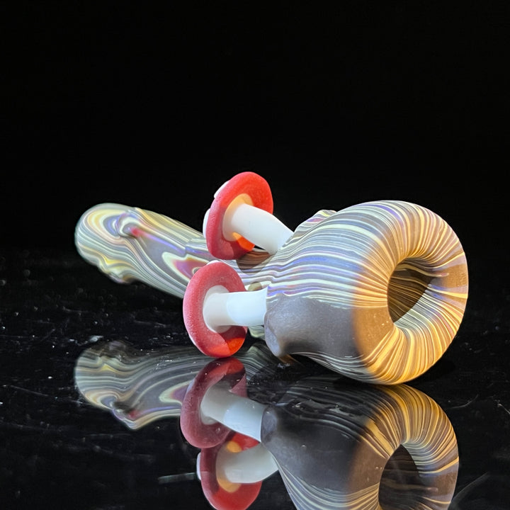 Wood Grain Mushroom Chillum Glass Pipe Wazoo Glass   