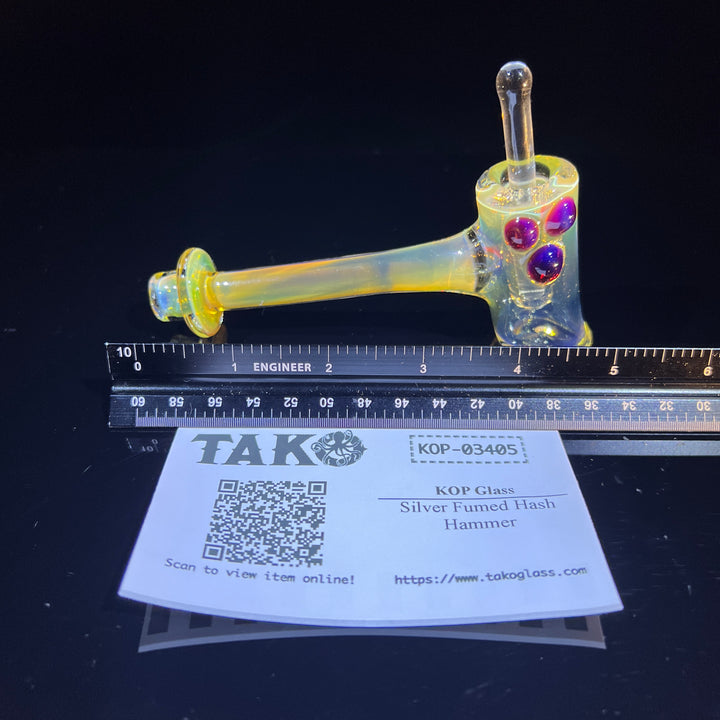 Silver Fumed Hash Hammer Glass Pipe KOP Glass   