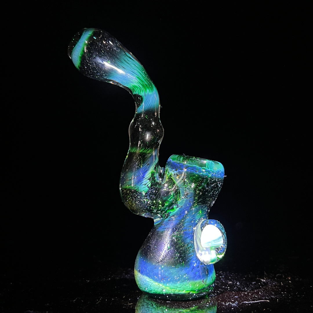 Experimental Jade Mushroom Magic Standup Sherlock Bubbler Glass Pipe Beezy Glass   