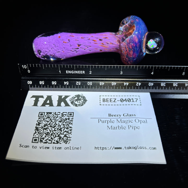 Purple Magic Opal Marble Pipe Glass Pipe Beezy Glass   