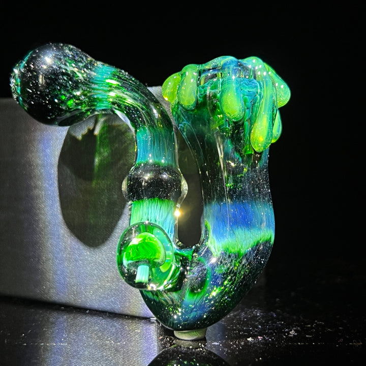 Experimental Jade Mushroom Slime Drip Sherlock Glass Pipe Beezy Glass   