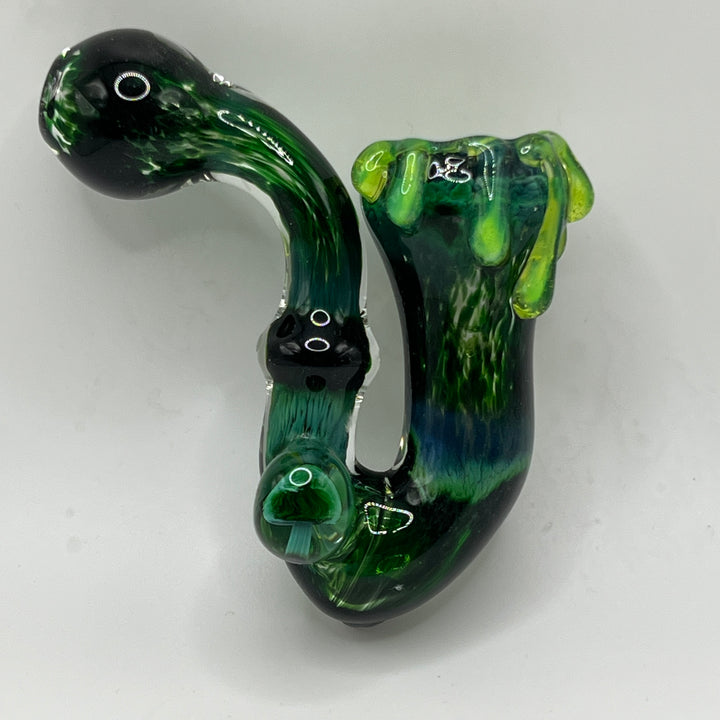 Experimental Jade Mushroom Slime Drip Sherlock Glass Pipe Beezy Glass   
