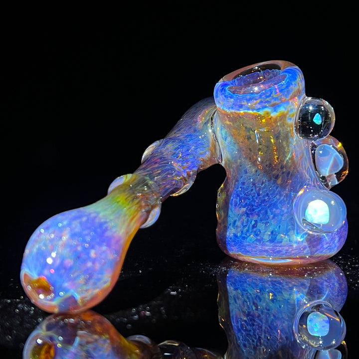 Purple Magic Mushroom Double Opal Sidecar Glass Pipe Beezy Glass   