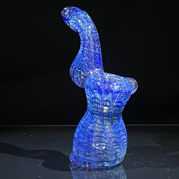 Fumed Color Rake Bubbler Glass Pipe Mary Jane's Glass
