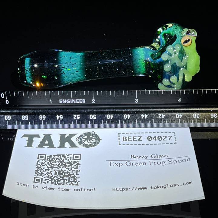 Exp Green Frog Spoon Glass Pipe Beezy Glass   