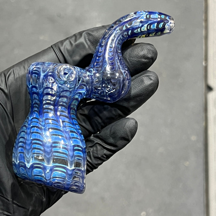 Fumed Color Rake Bubbler Glass Pipe Mary Jane's Glass