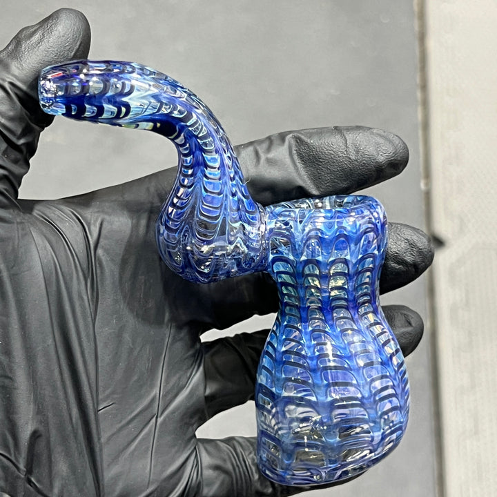 Fumed Color Rake Bubbler Glass Pipe Mary Jane's Glass
