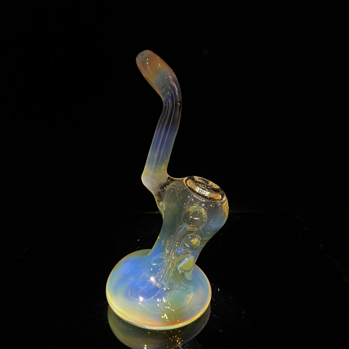 Silver Fume Stand-up Sherlock Bubbler Glass Pipe Tako Glass   