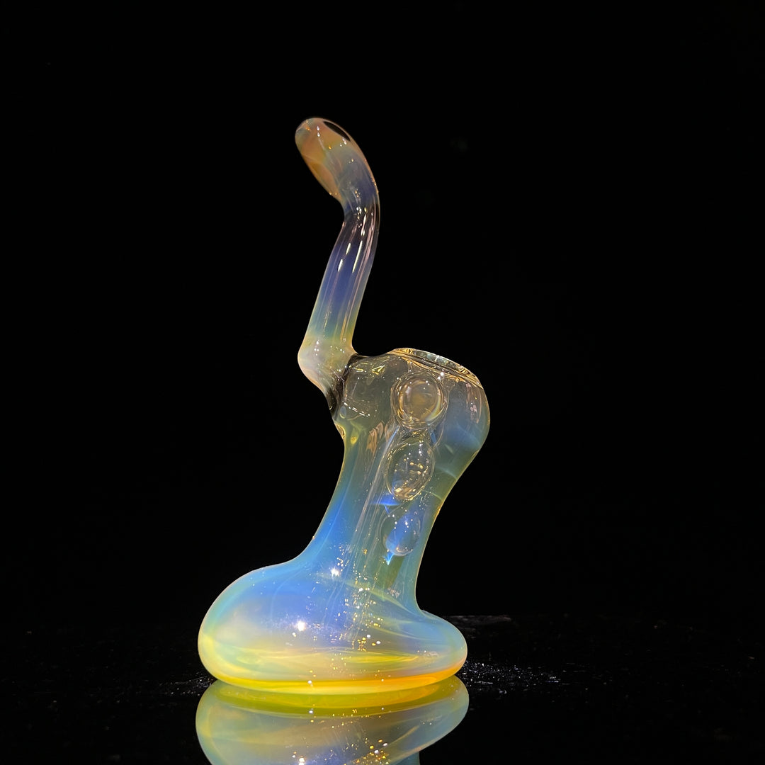 Silver Fume Stand-up Sherlock Bubbler Glass Pipe Tako Glass   