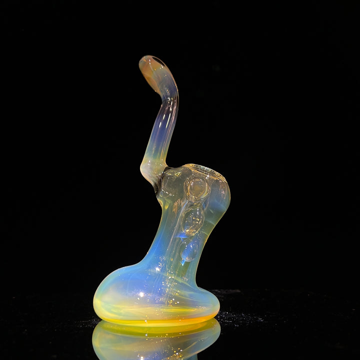 Silver Fume Stand-up Sherlock Bubbler Glass Pipe Tako Glass   