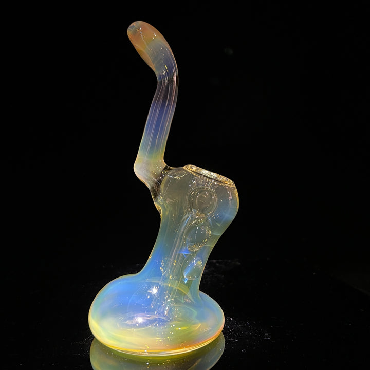 Silver Fume Stand-up Sherlock Bubbler Glass Pipe Tako Glass   