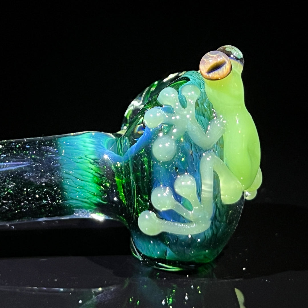 Exp Green Frog Spoon Glass Pipe Beezy Glass   