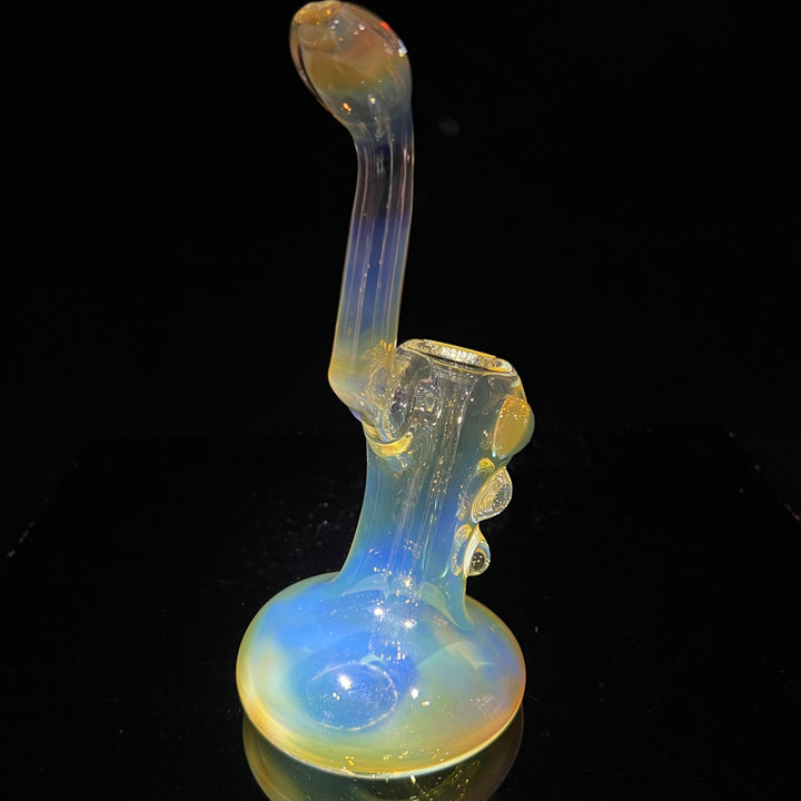 Silver Fume Stand-up Sherlock Bubbler Glass Pipe Tako Glass   