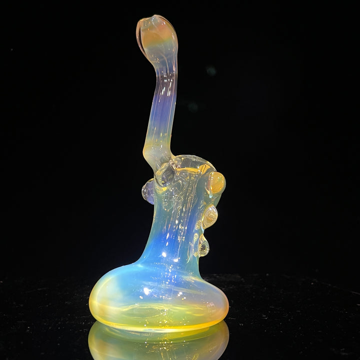 Silver Fume Stand-up Sherlock Bubbler Glass Pipe Tako Glass   