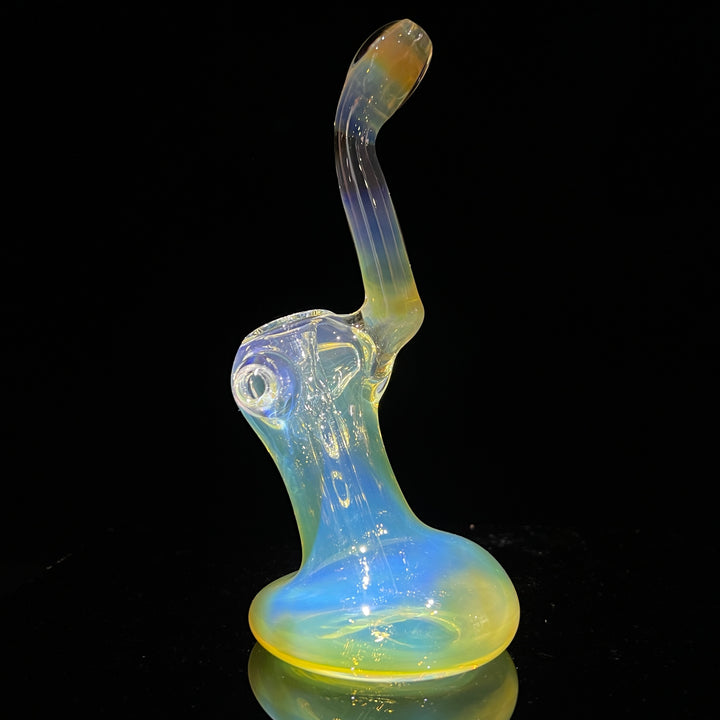 Silver Fume Stand-up Sherlock Bubbler Glass Pipe Tako Glass   