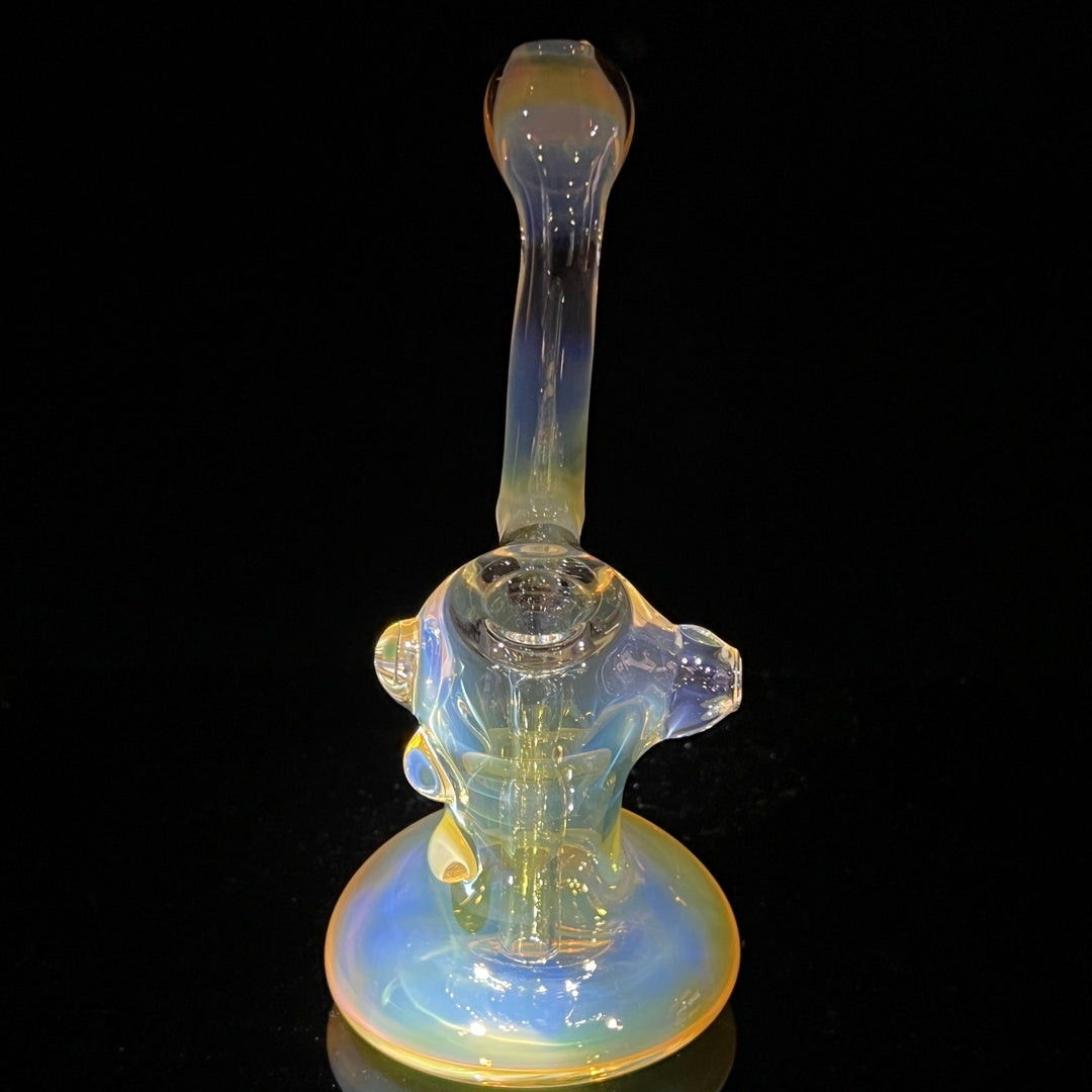 Silver Fume Stand-up Sherlock Bubbler Glass Pipe Tako Glass   