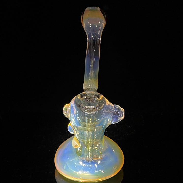 Silver Fume Stand-up Sherlock Bubbler Glass Pipe Tako Glass   