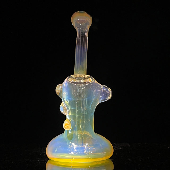 Silver Fume Stand-up Sherlock Bubbler Glass Pipe Tako Glass   