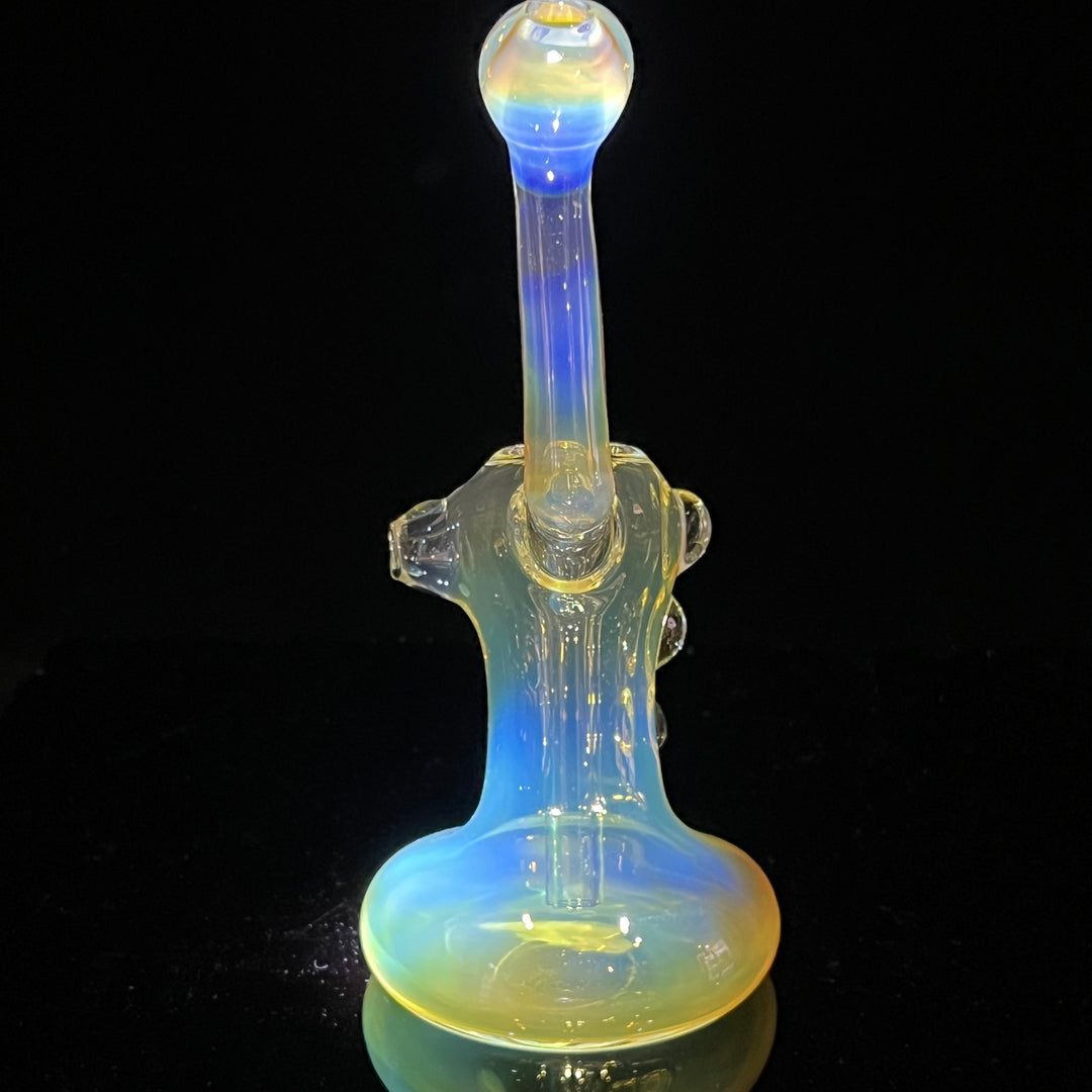 Silver Fume Stand-up Sherlock Bubbler Glass Pipe Tako Glass   