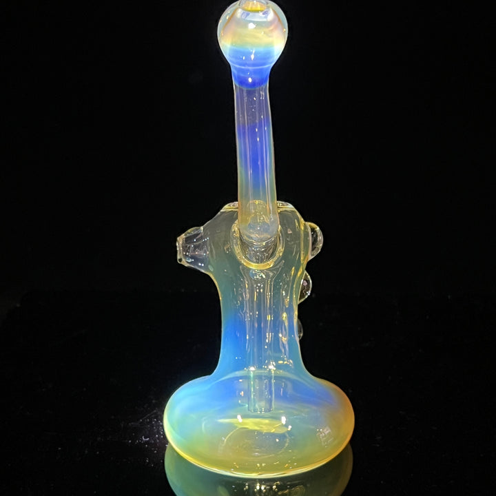 Silver Fume Stand-up Sherlock Bubbler Glass Pipe Tako Glass   