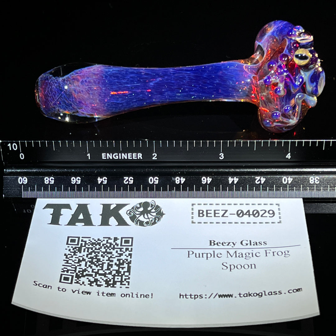 Purple Magic Frog Spoon Glass Pipe Beezy Glass   