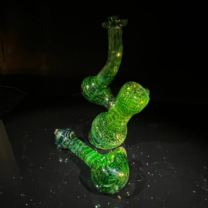 Forrest Green Sherlock Bubbler Combo Glass Pipe Cose Glass   