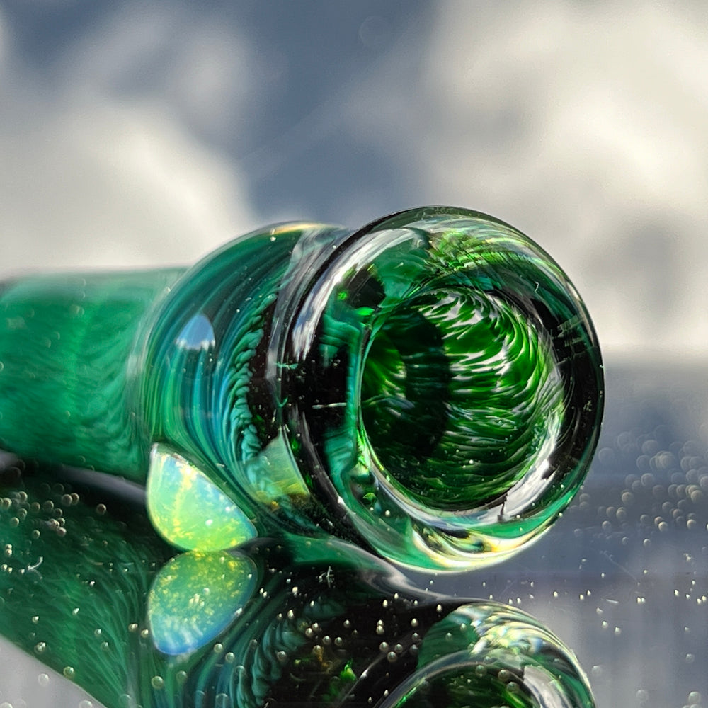 Thick Exp Green Chillum Glass Pipe Chuck Glass   